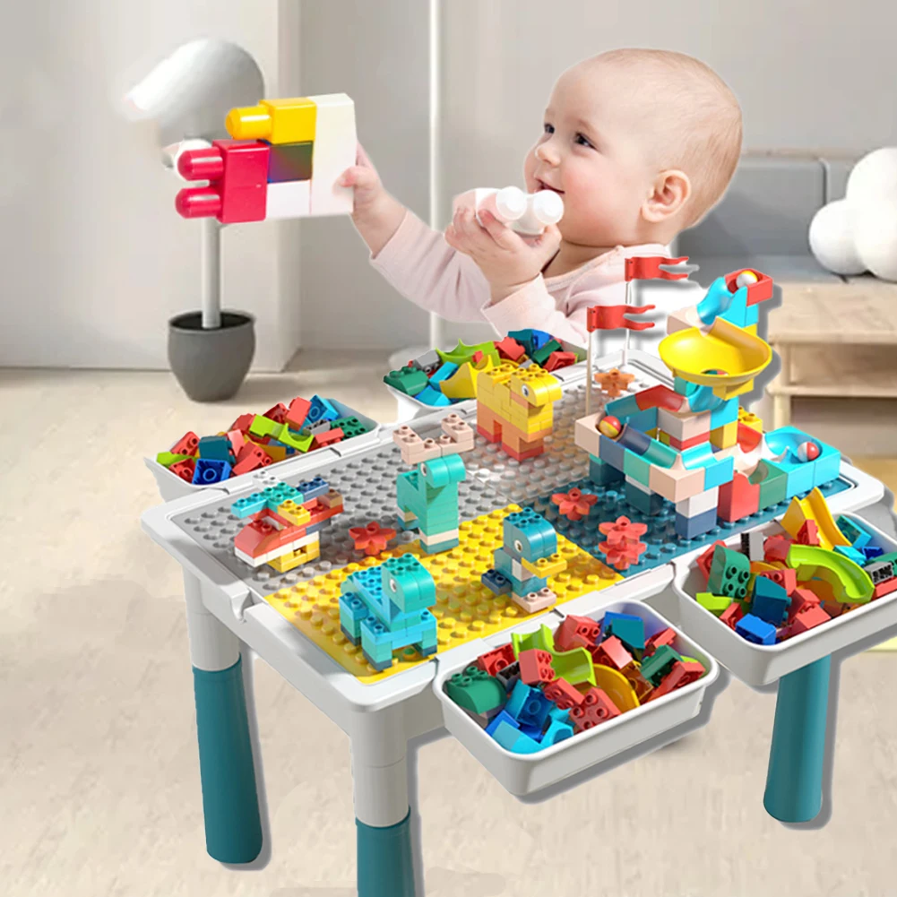 Classic Kids Toy Diy Educational Toy Building Block Chair Set Building Block Table And Chair For Boys And Girls
