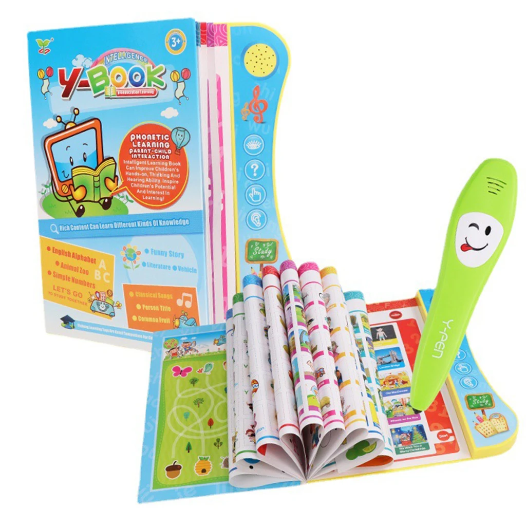 Intelligent Funny Audio Sound Voice Music Touch and Teach English Double-sided Words Reading Book Reading Machine Educational