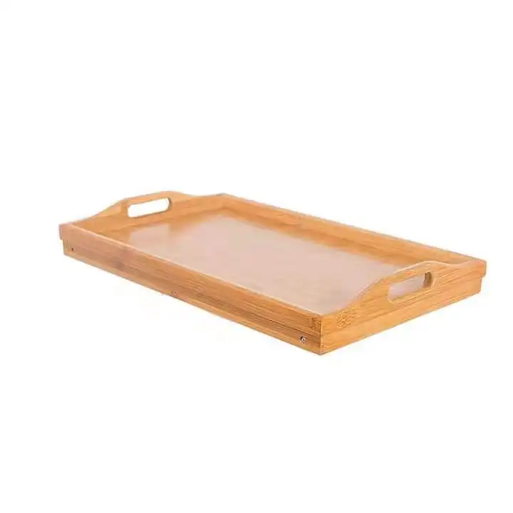 Natural Bamboo Wood foldable Laptop Desk Table Breakfast Serving Bed Tray