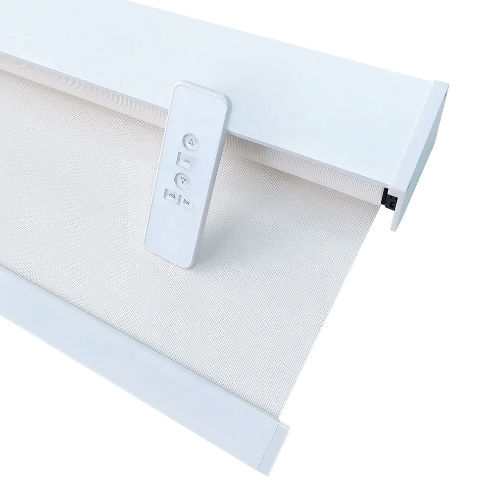 App Window Motor Voice Automatic Electrical Rolling Motorised Roller Roll Up Blinds Black With Remote Control Electric