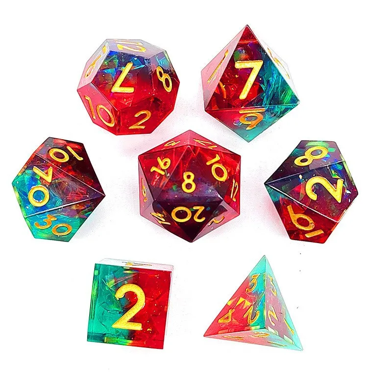 Новый дизайн DND Набор кубиков из многогранной смолы ручной работы кости для RPG многослойные наклейки Dice Dungeons & Dragons Games