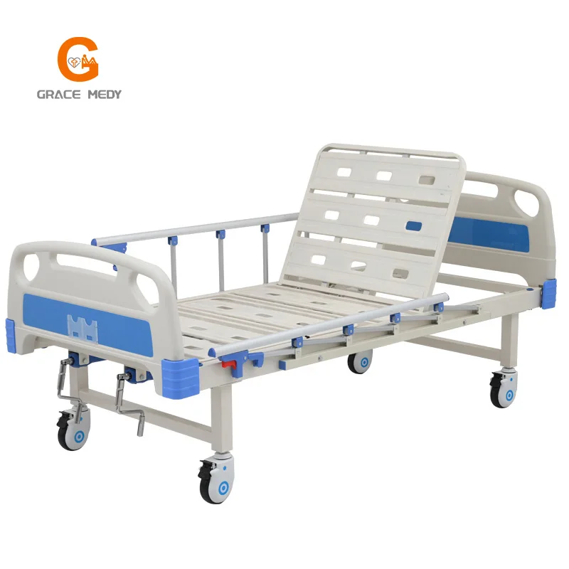 2-Function Manual Hospital Bed Accessories Plastic Adjustable Medical Bed for Home Care with 2 Crank Mechanisms