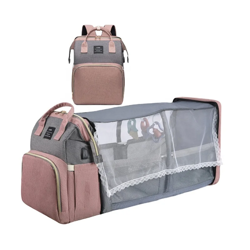 Diaper backpack baby sleeping bag mummy diaper backpack nappy With bed changing Custom nappy back pack