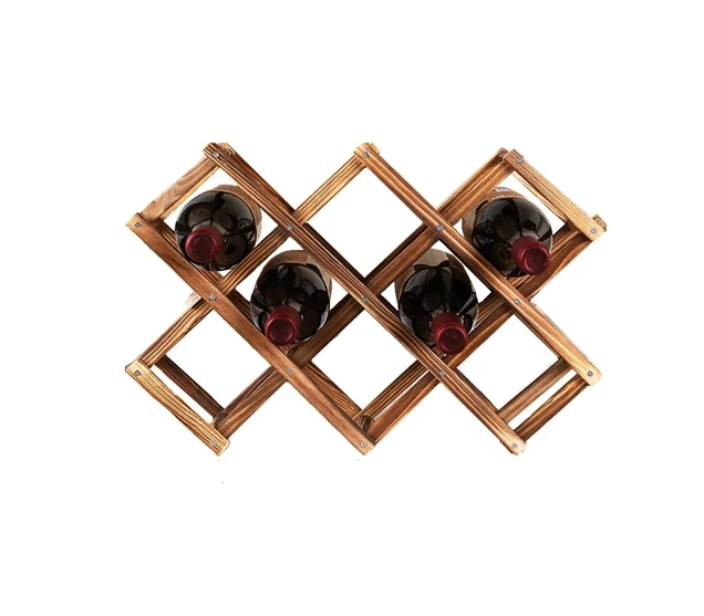 Wood Wine Storage Racks Countertop,  Wooden Stackable Wine Cellar Racks, Wine Bottle Stand Holder Display Shelf for Home