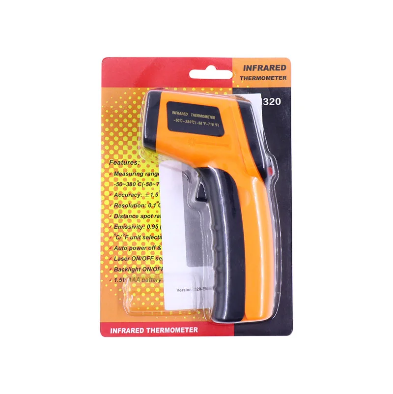 Hospital grade food temperature thermometer with non contact laser target for industrial use