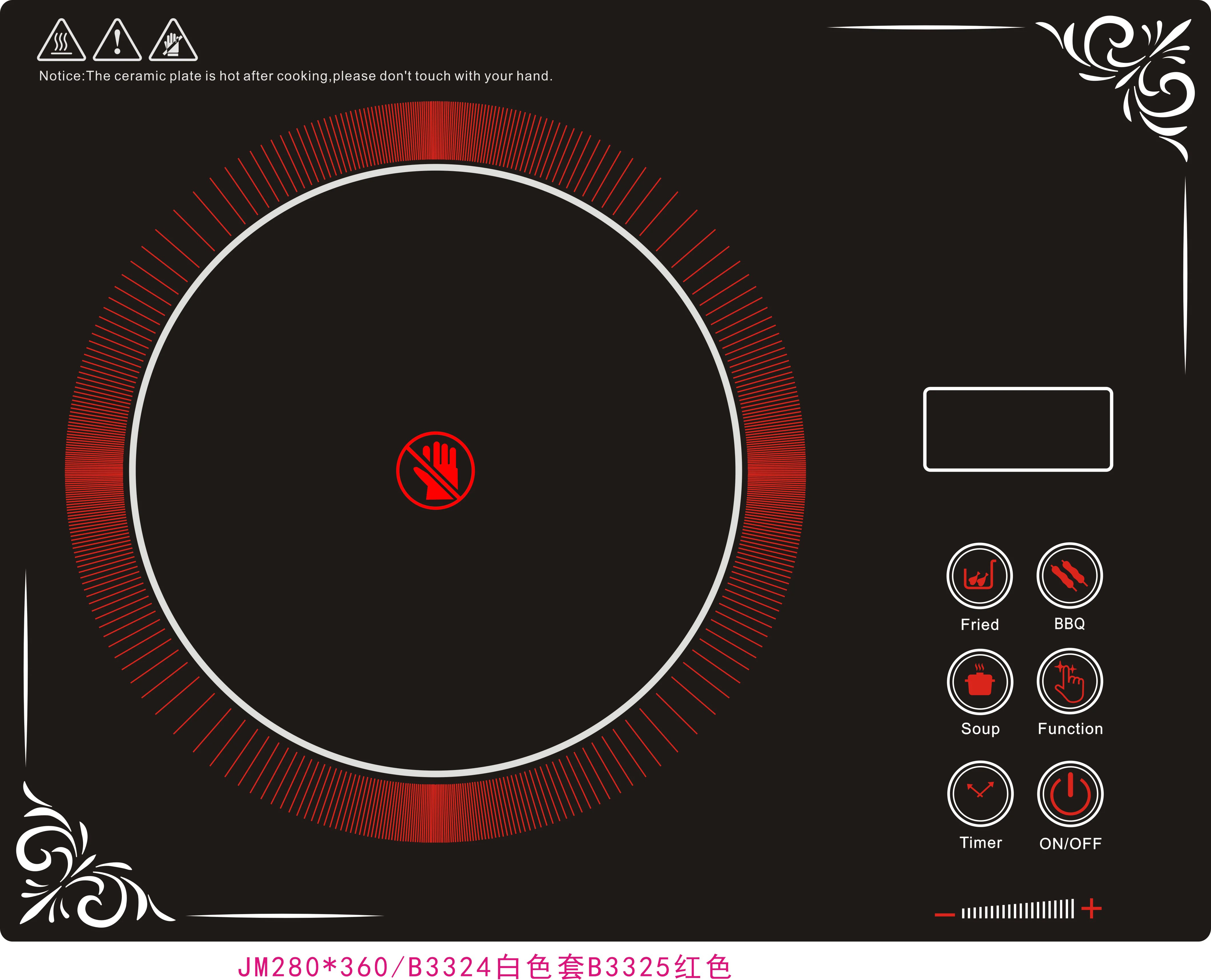 2000W Single burner  Black crystal plate Electric BBQ Stove Stainless Steel body with Handle Infrared Cooker