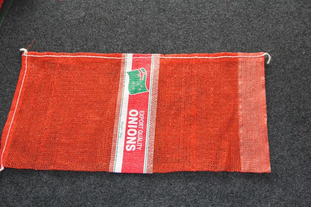 25 kg Leno mesh bag packing for onion with  color file