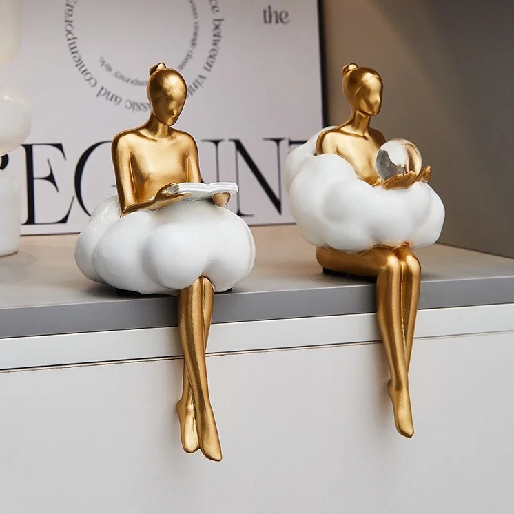 New clouds girl living room resin crafts character ornaments ballet dance studio store decoration housewarming gift resin gifts