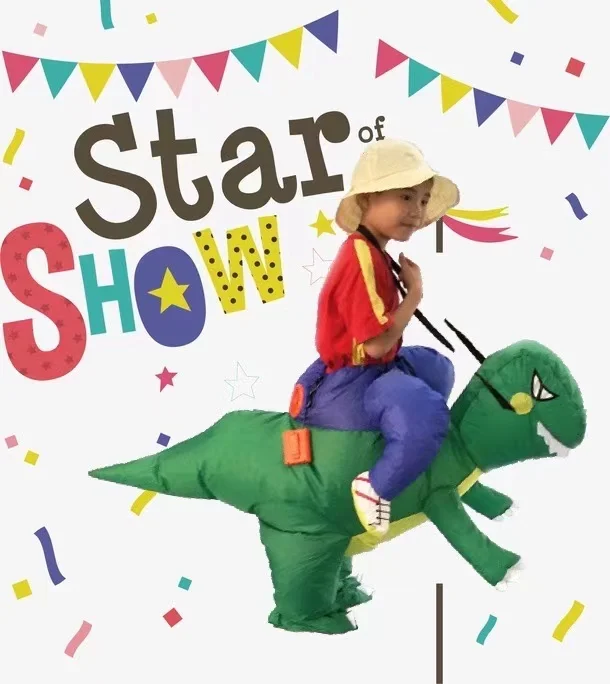 Wholesale High Quality T-Rex Halloween Kingdom Kids Rider Party Mascot Walking Dinosaur Inflatable