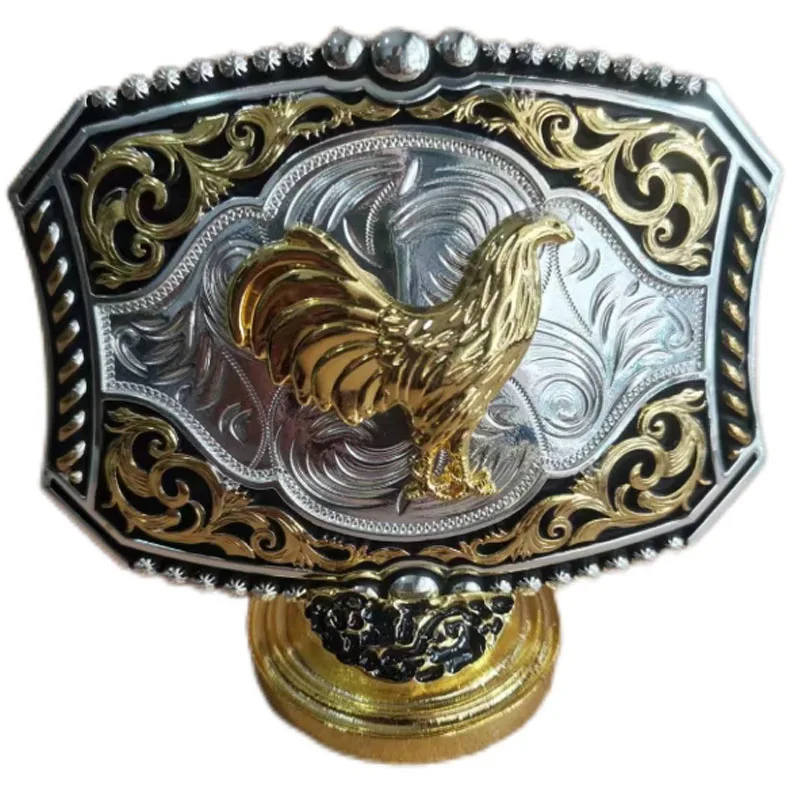 Texas State Map Flag Large Huge Rodeo Western Gold Tone Belt Buckle