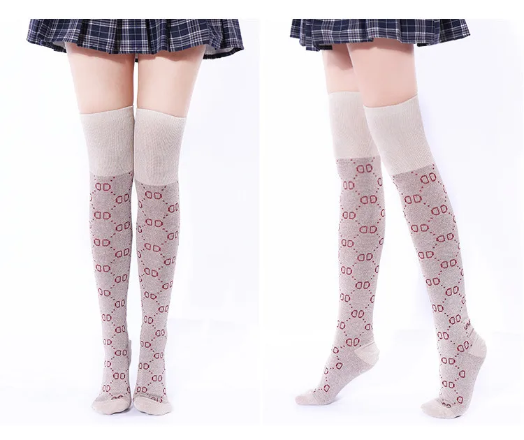 2021 Fashion Gold Silvery Wire Shiny Sequins Socks For Ladies Girls Custom Over Knee Socks Women Plus Size