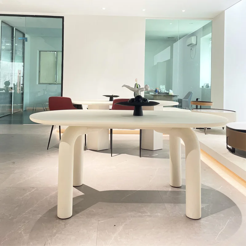 Household Restaurant Design Elegant Dining Room Table Set Cream Oval Livining Room Dining Table Set