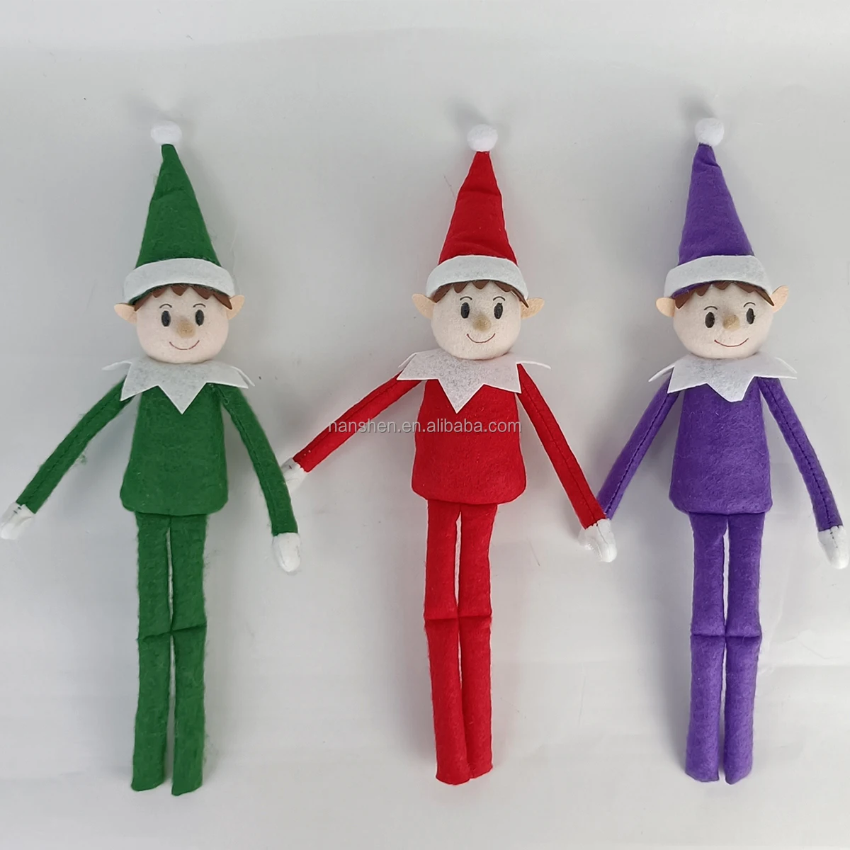 Wholesale Plush Christmas Resin head Elves Stuffed Plush Toy Girl And Boy Doll Toys For Christmas Gift Set