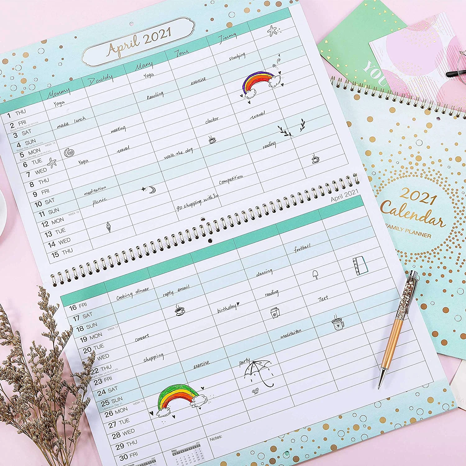 
calendar custom 2021 daily family planner monthly wall calender custom calendar wall calendar printing 