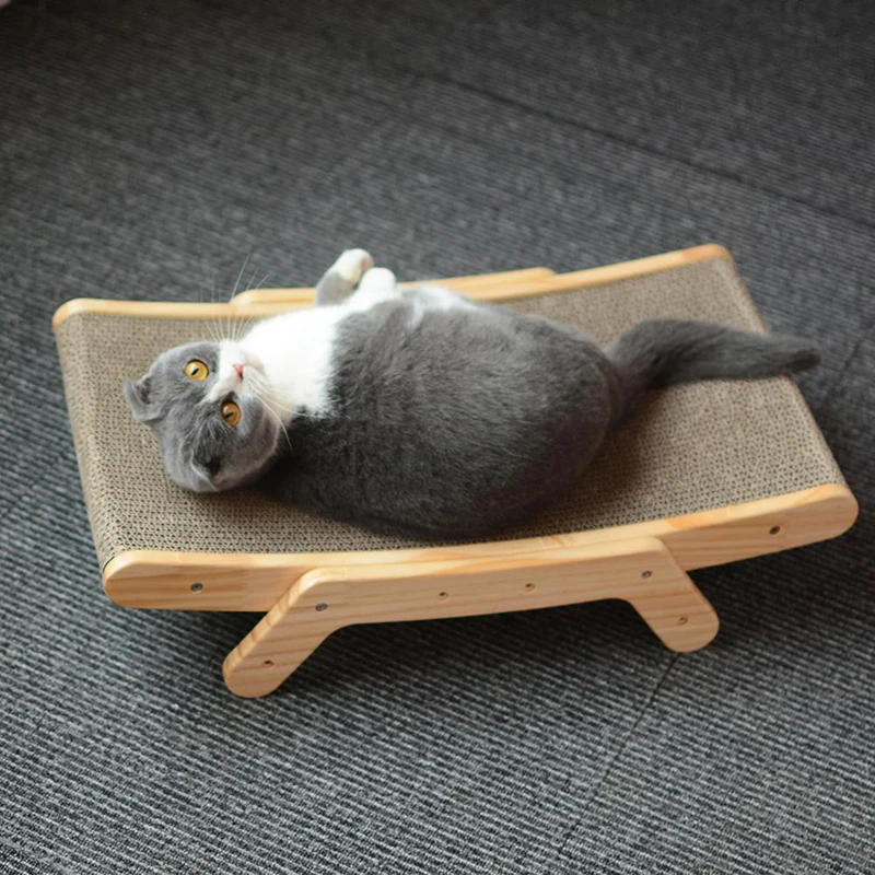 Wooden Cat Scratcher Scraper Detachable Lounge Bed 3 In 1 Scratching Post For Cats Training Grinding Claw Toys Cat Scratch Board