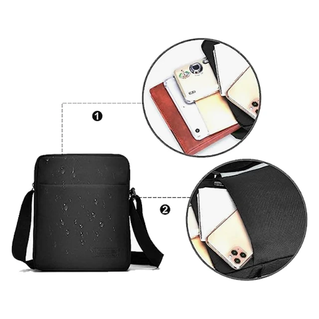 BSCI custom sacoche homme fashion wholesale boys male waterproof polyester fabric crossbody shoulder bag