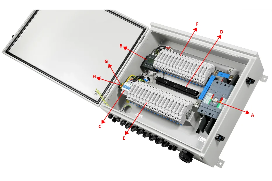 Уличный Интеллектуальный комбайнер солнечной энергии 1500 В IP65 30 мВт
