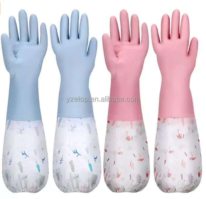 Amazon hot sale dish washing scrubber dish washing rubber silicone gloves