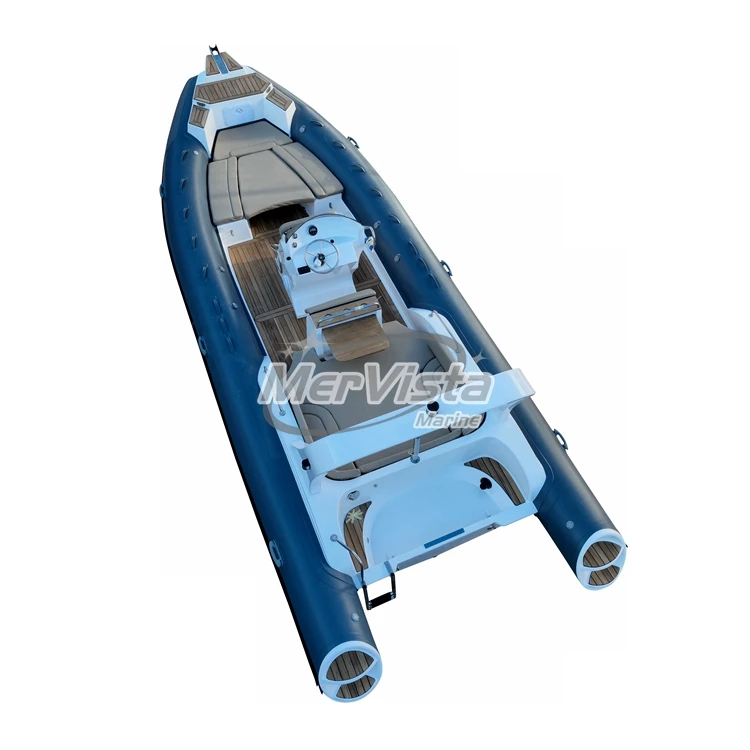 Wholesale CE approval 1.2mm PVC Hypaon Fiberglass double Hull Boat rib 760 with radio and GPS