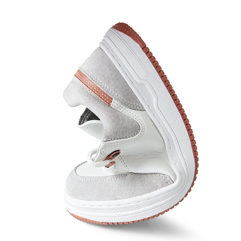 2022 Spring New Fashion Korean Style Lace-Up White Canvas Genuine Leather Suede Running Casual Shoes Sneakers for Men