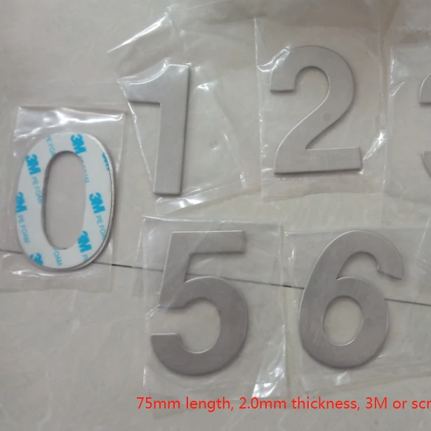 Housing number Hyland OEM NO03 Decorative stainless steel material house numbers, with screws or 3M