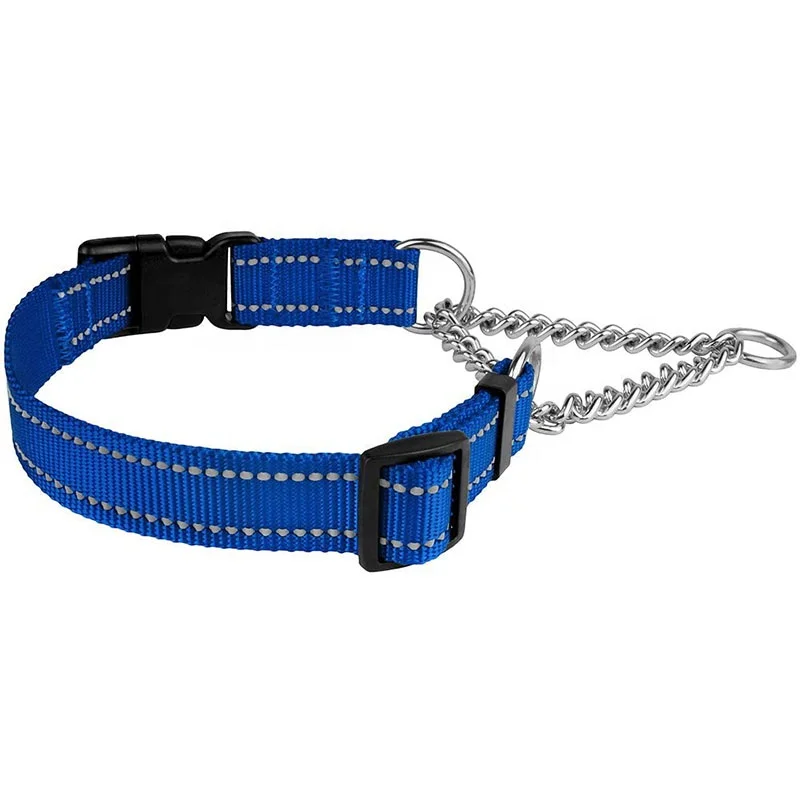 Hand Made Strong Adjustable Pet Martingale Training Stainless Chain Choke Collars for Dog