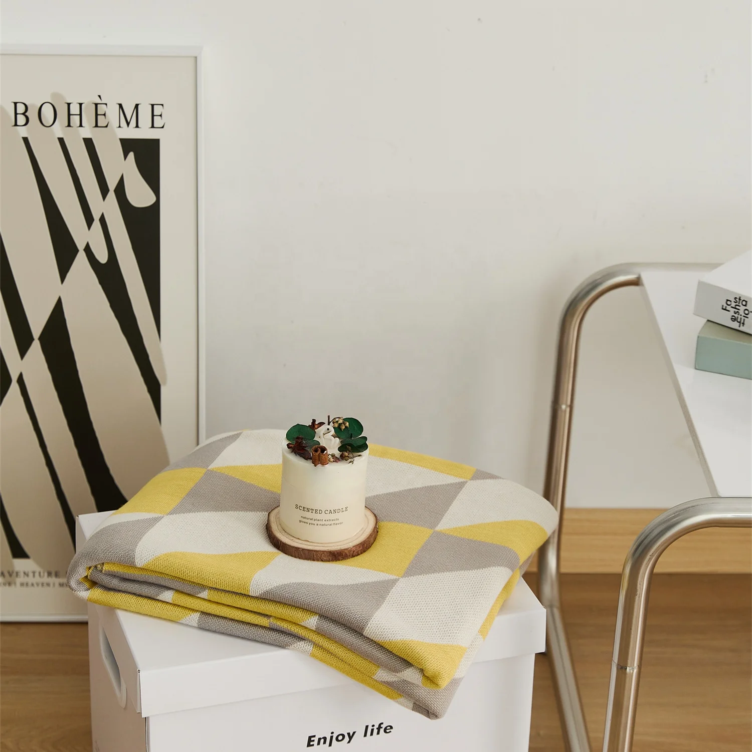 Soft Cool 100% Bamboo Fiber Knitted Throw Blanket for Home Sofa Decoration Warm Travel Summer Spring KLS