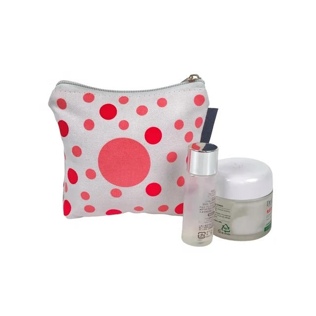 Оптовая продажа экологически чистые сумки для туалетных принадлежностей большой вместимости дорожные холщовые макияжа хлопковые косметические на молнии