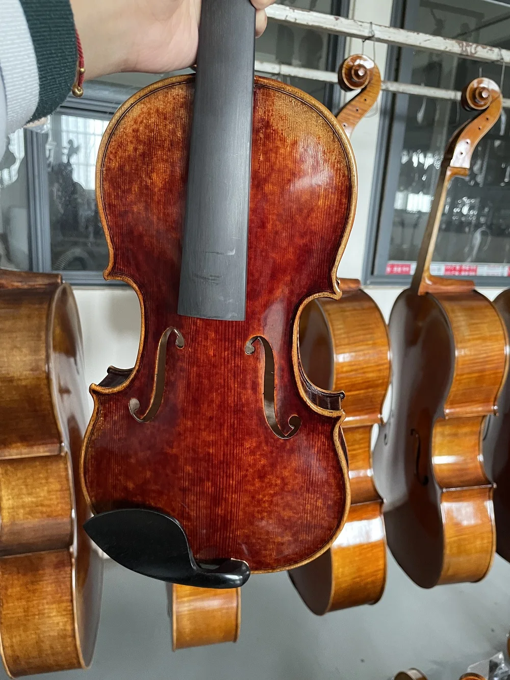 Competitive Customized Professional Flamed handmade 4/4-1/16 violin