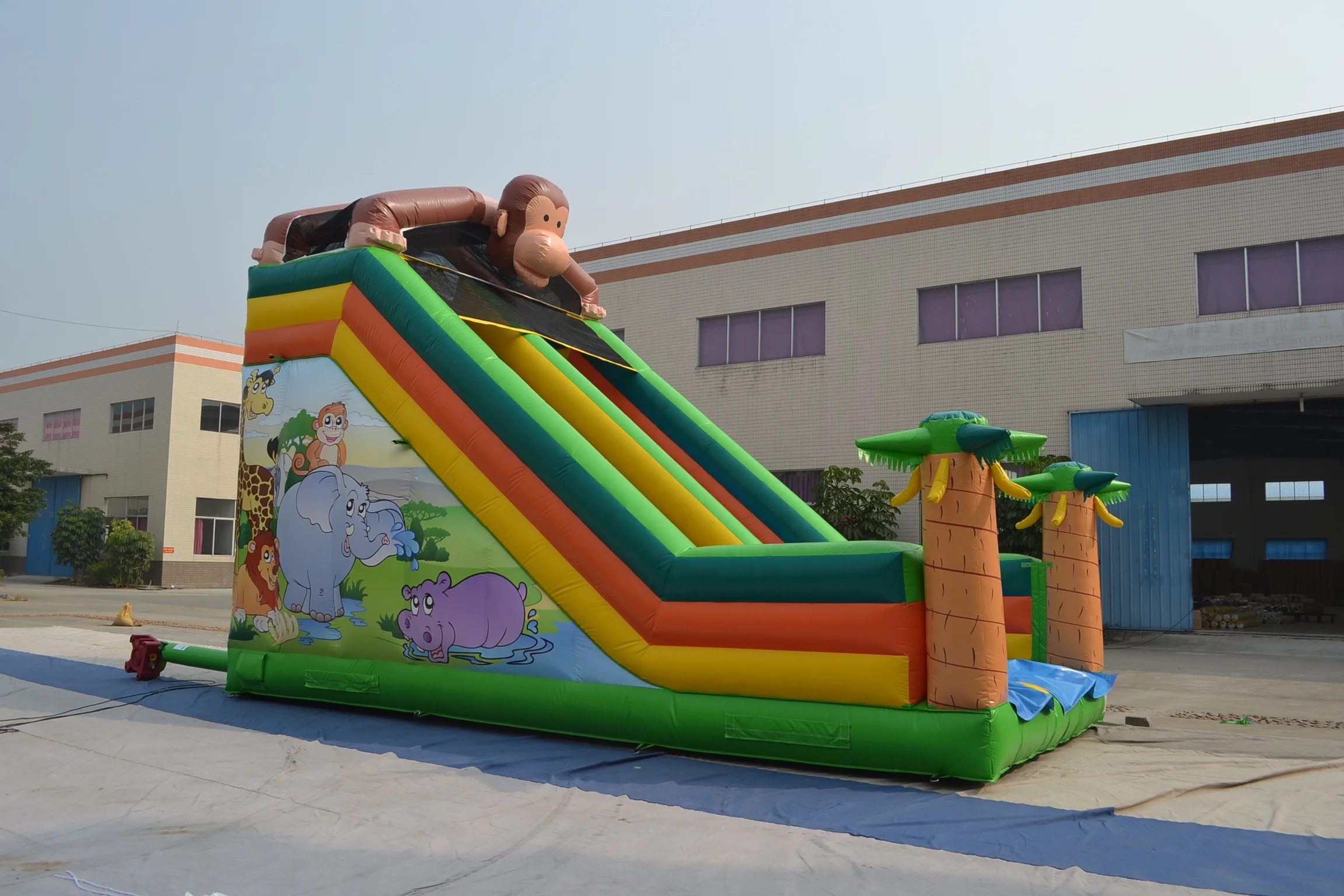 Monkey design inflatable dry slide commercial inflatable playground slide outdoor large adult inflatable slides