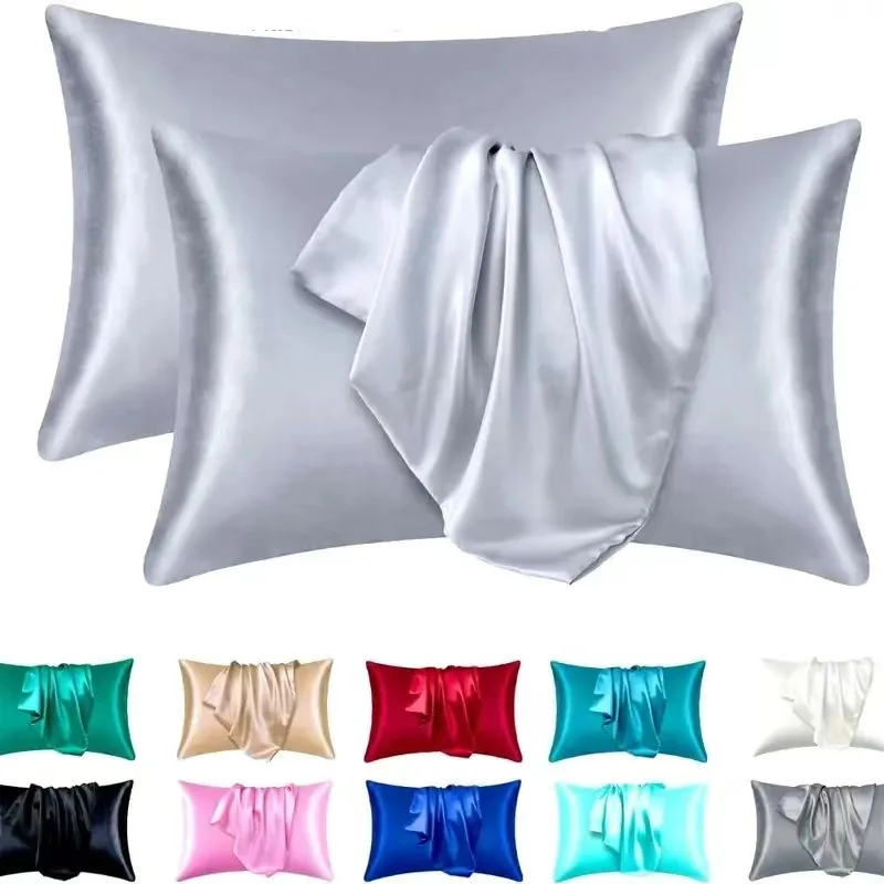 Baimai Luxury Silk Satin Pillowcase Set Cheap Pillow Cover Sets for Home and Hotel