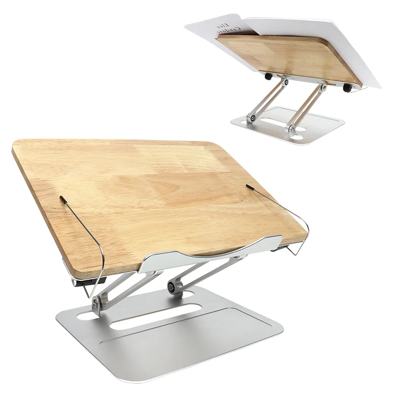 Лидер продаж, оптовая продажа с фабрики, алюминиевый дубовый Подставка для книг для чтения, ноутбука, планшетных ПК, Ipad, Библия, книга рецептов