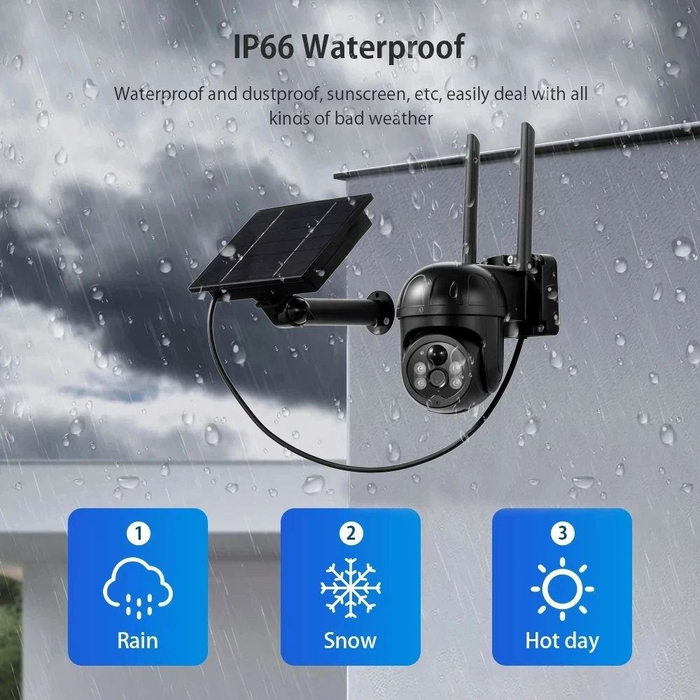 Wifi Security CCTV Camera Battery Power Speed Dome Ptz Camera Wireless Solar IP Camera For Outdoor