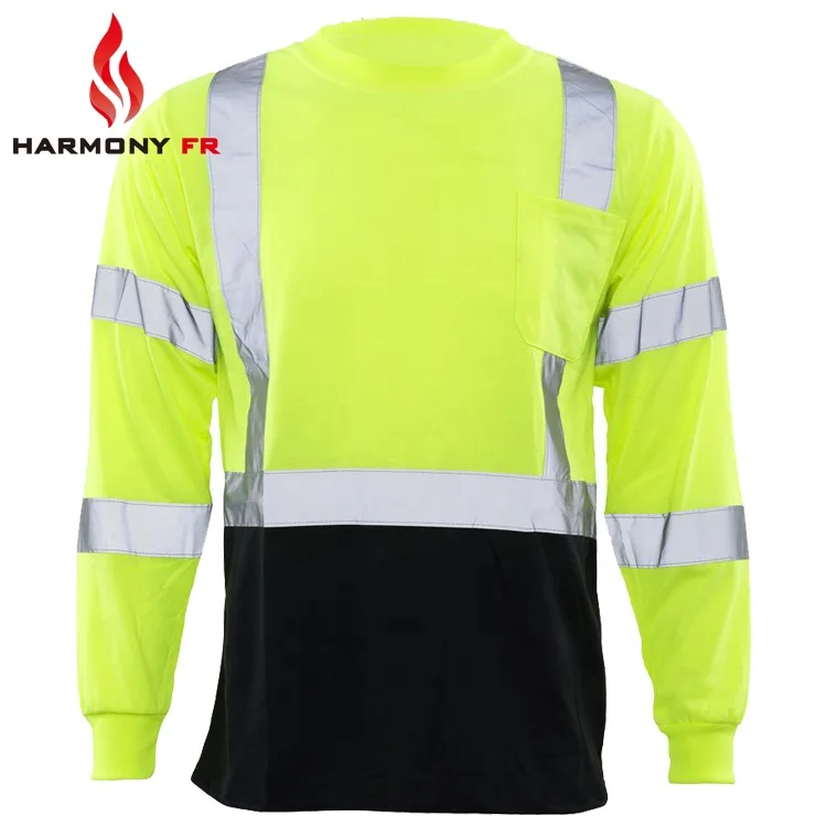 Modacrylic Cotton FR Hi Vis Shirt Flame Resistant Reflective Workwear