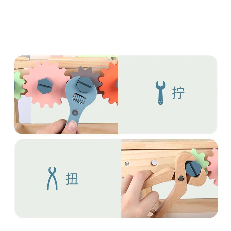 New wooden tool table play house boys and girls educational toys hand-operated screw toys