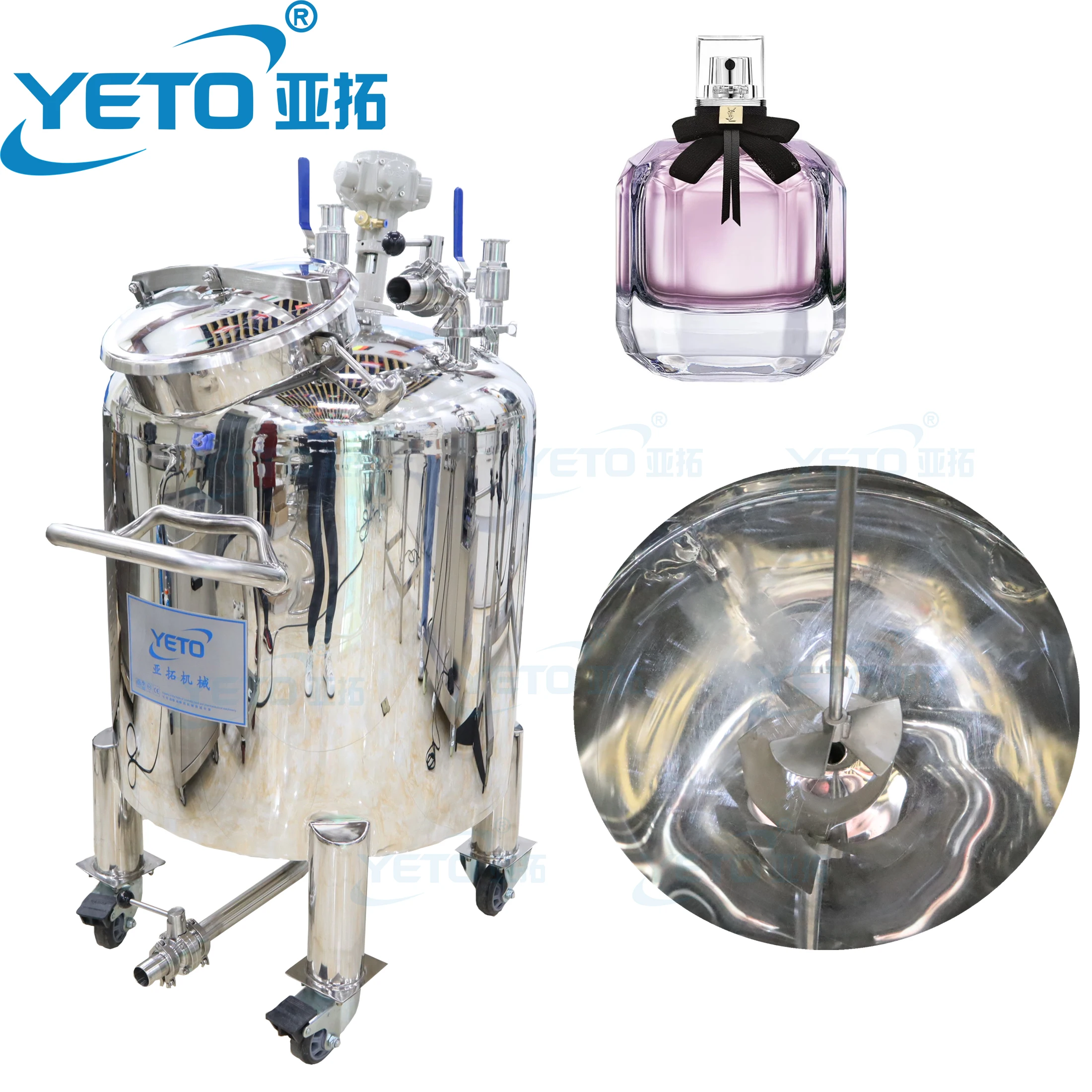 YETO-Perfume Making Machine Production Line Perfume Manufacturing Mixing Tank With Filter Fragrance Essential Oil Filtration