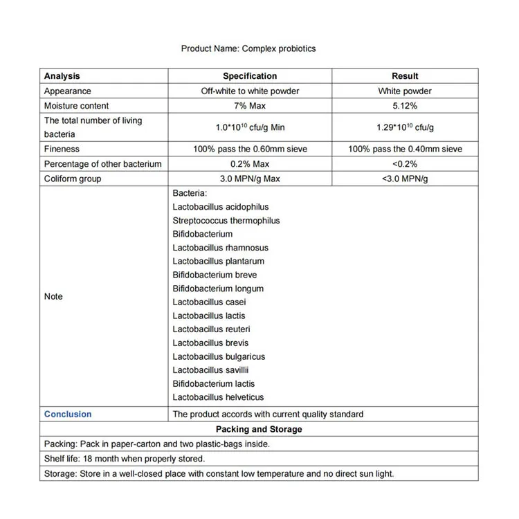 Probiotics Freeze Dried Lactobacillus Reuteri Powder Lactobacillus Reuteri