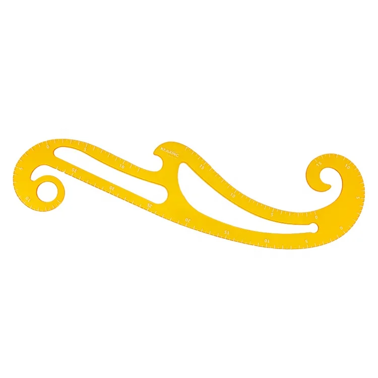 Premium durable plastic orange color French curve to create any desired image packaged in protective vinyl case PM1300