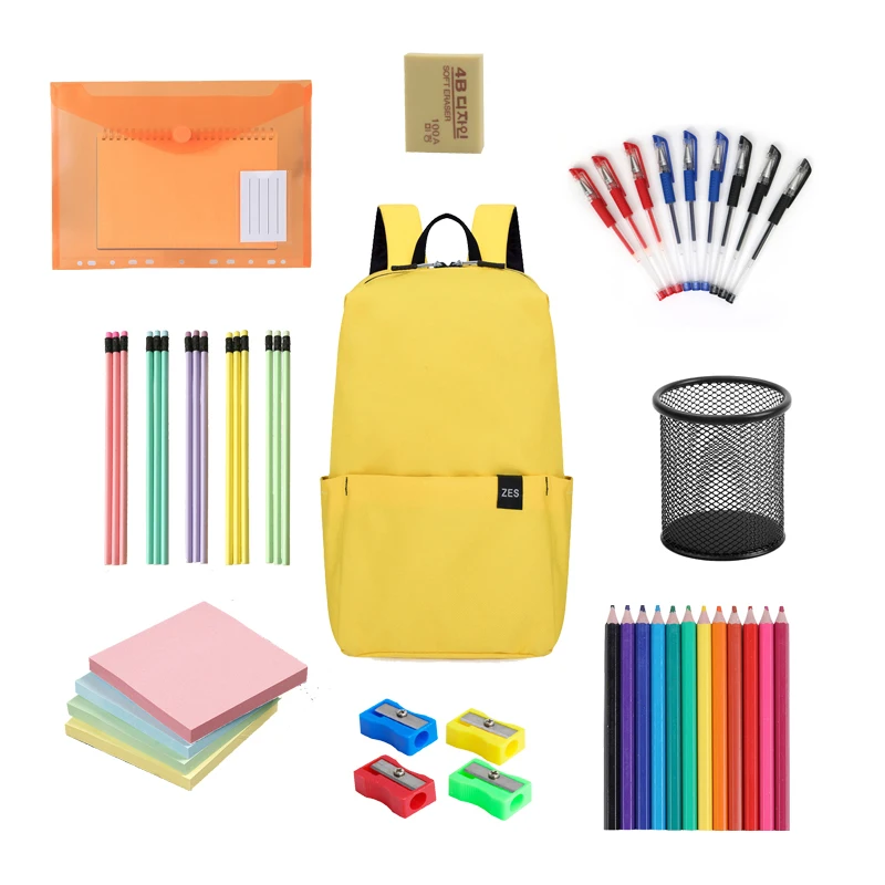 2024 School Office Supplies kids stationery set eraser pencil ballpoint pen backpack School stationery kits