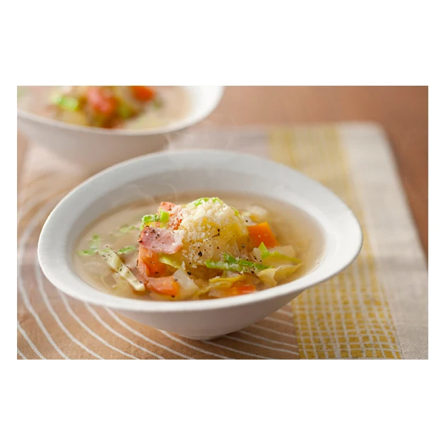 White brown color powder broth not greasy cook mushroom food soup