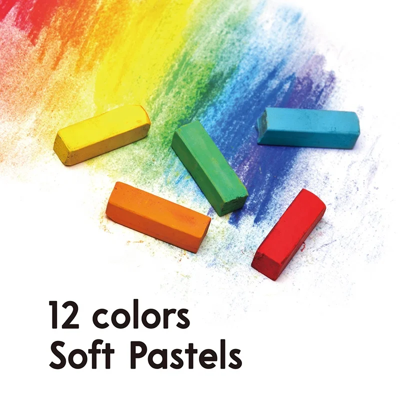 24 Assorted Colors Soft Pastels Chalk Stick for Crafts Projects,Drawing, Blending,Layering, perfect for beginners and Artist