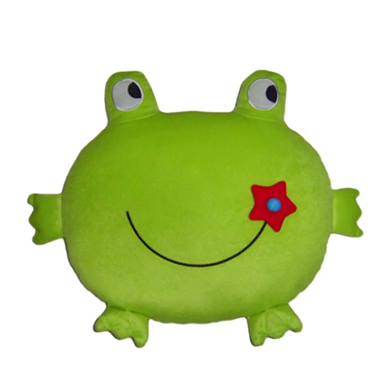 JM6751 Plush Smile Frog Shaped Kids Pillow