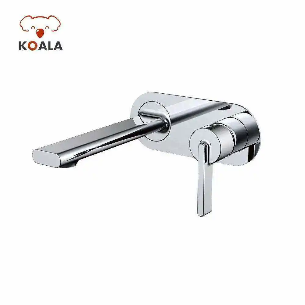 Modern Workplace Bath Tub Fitting Brass Single Handle 35mm Square Wall-mounted Water Taps Faucet