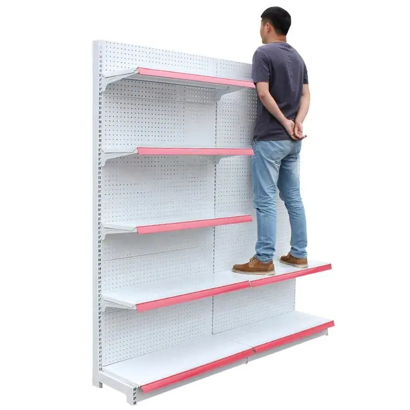 White heavy supermarket shelf display racks sell metal store shelves display racks snack accessories shelf in supermarket