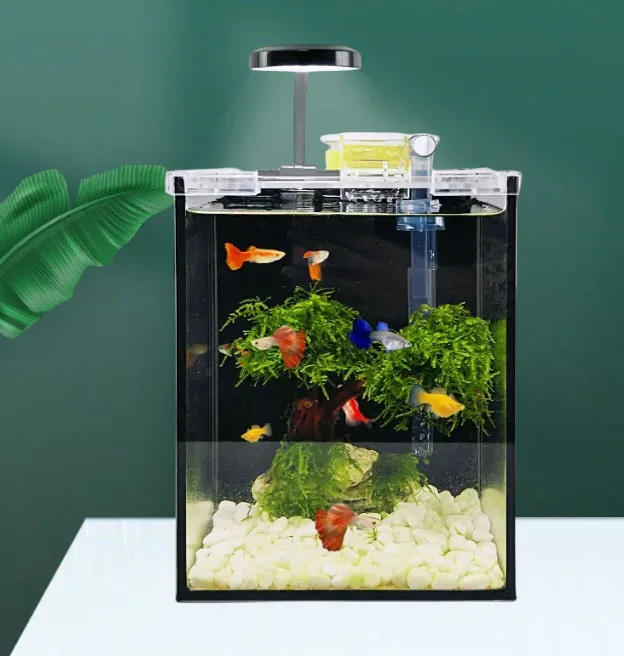 USMILEPET Wholesale Customised Glass Fish Tank Aquarium Kit with Light Fish Tank Complete Kit Cute Tank for Starters