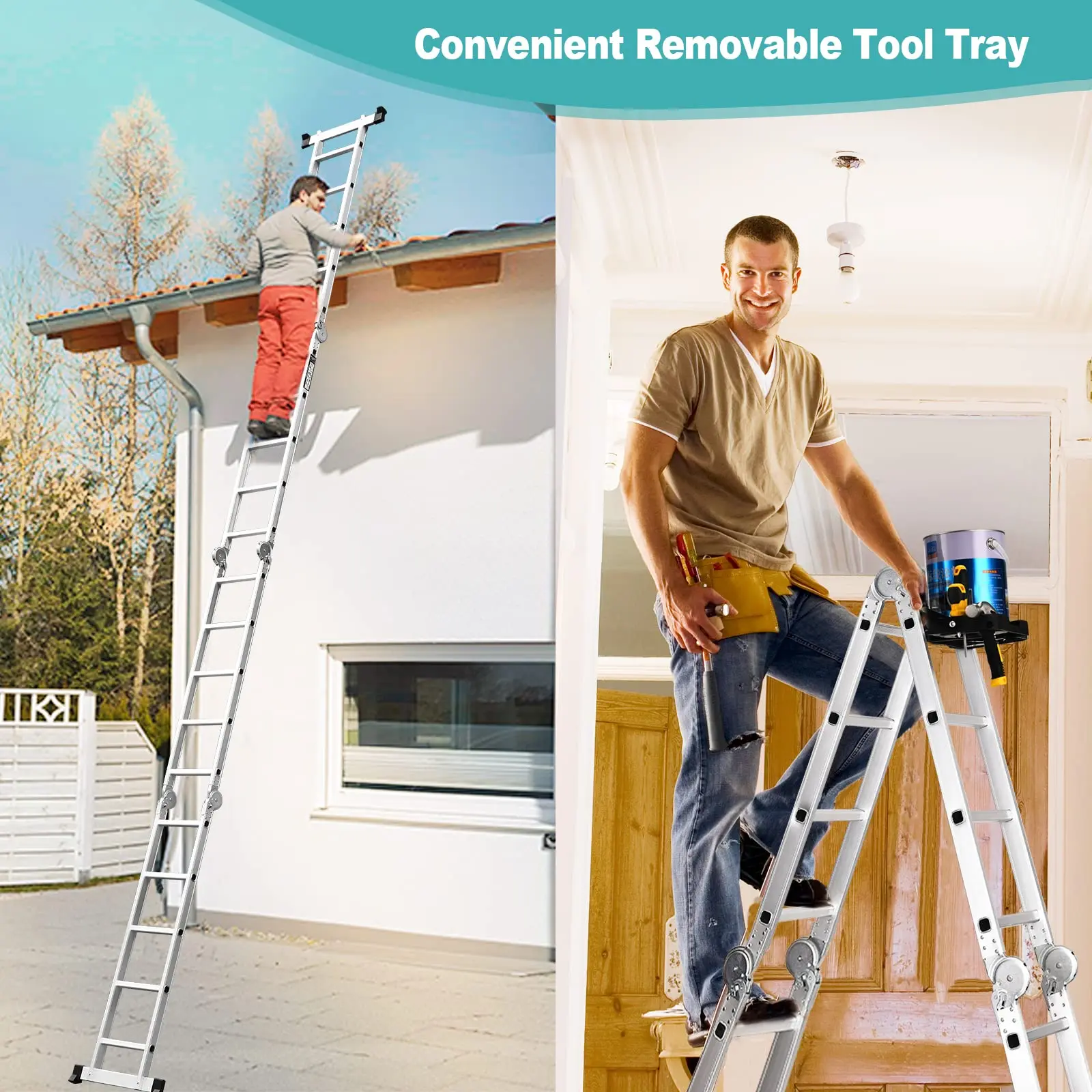 Aluminum Ladder Folding Work Makita Tools Ladder Step Light Weight Multi-purpose Extension Ladder Foldable