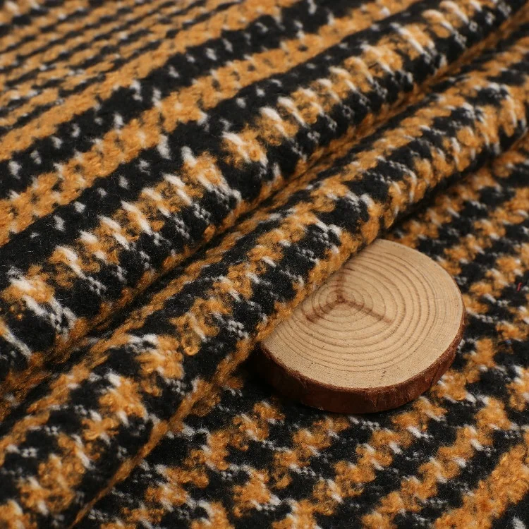 
Autumn winter new vintage woolen tweed wool fabric 700G heavy wool coat fabric 30% wool fabric factory source 