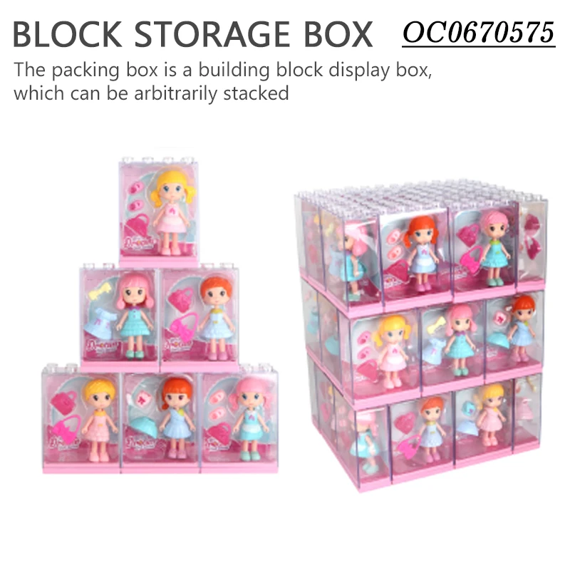 Cartoon lovely little girls plastic dolls toys for child with dress up accessories