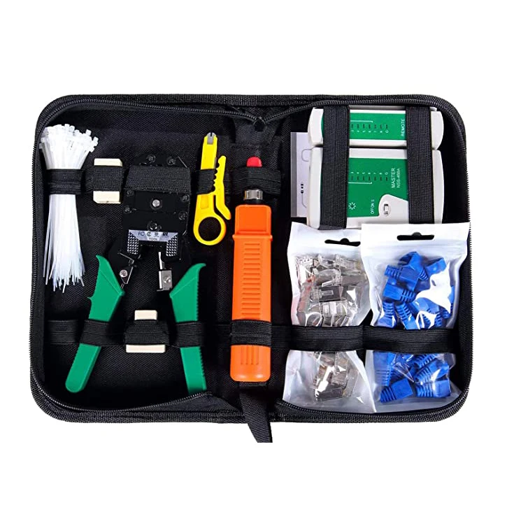 146 in 1 Portable Ethernet Cable Crimper Kit with a Ethernet Crimping Tool Multi-fuctional Networks Tools Kit for Cat 5 Cat 5e