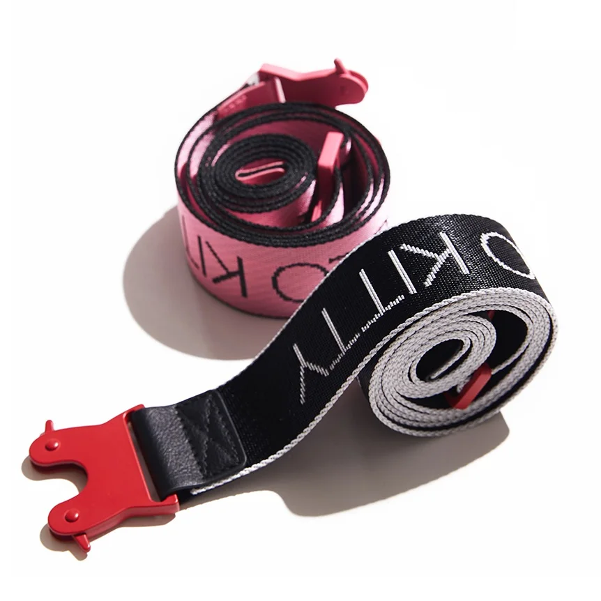 Customize LOGO Jacquard Belt, Embroidered Belt  Heavy Duty Waist  Nylon Tactical Belts with Quick Release Metal Buckle